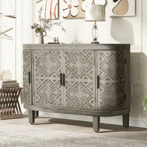 Armoire de rangement de 33,50 po de hauteur avec portes à motif antique