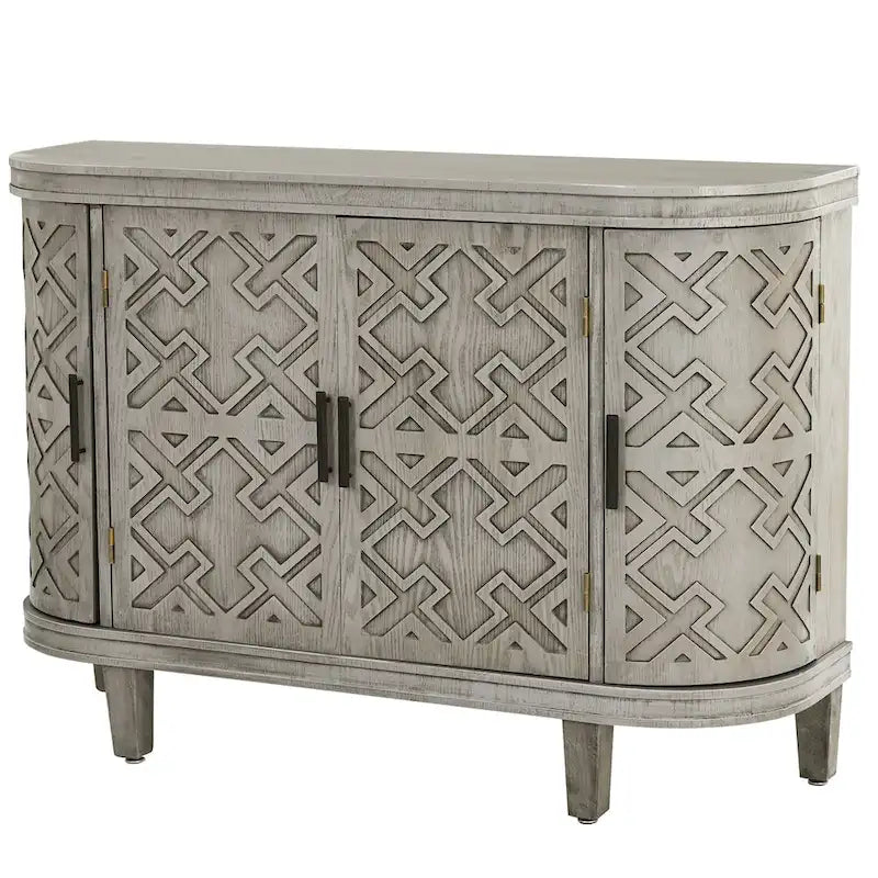 Armoire de rangement de 33,50 po de hauteur avec portes à motif antique