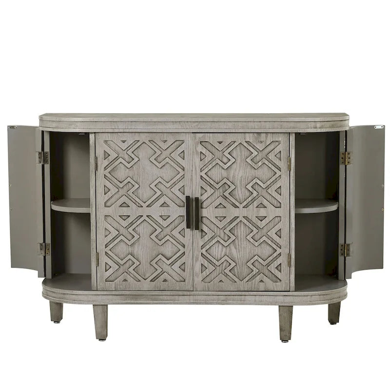 Armoire de rangement de 33,50 po de hauteur avec portes à motif antique