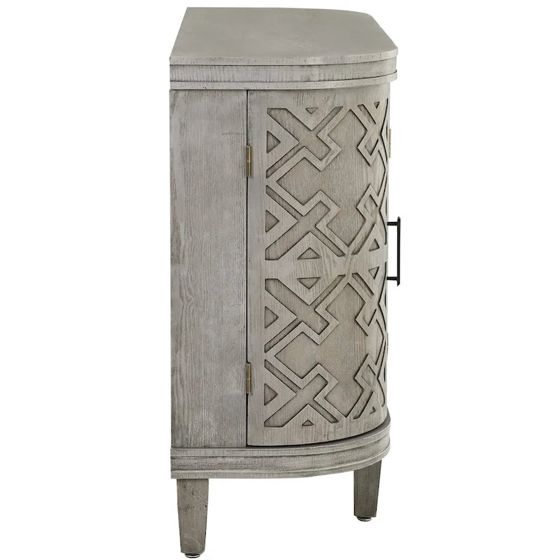 Armoire de rangement de 33,50 po de hauteur avec portes à motif antique