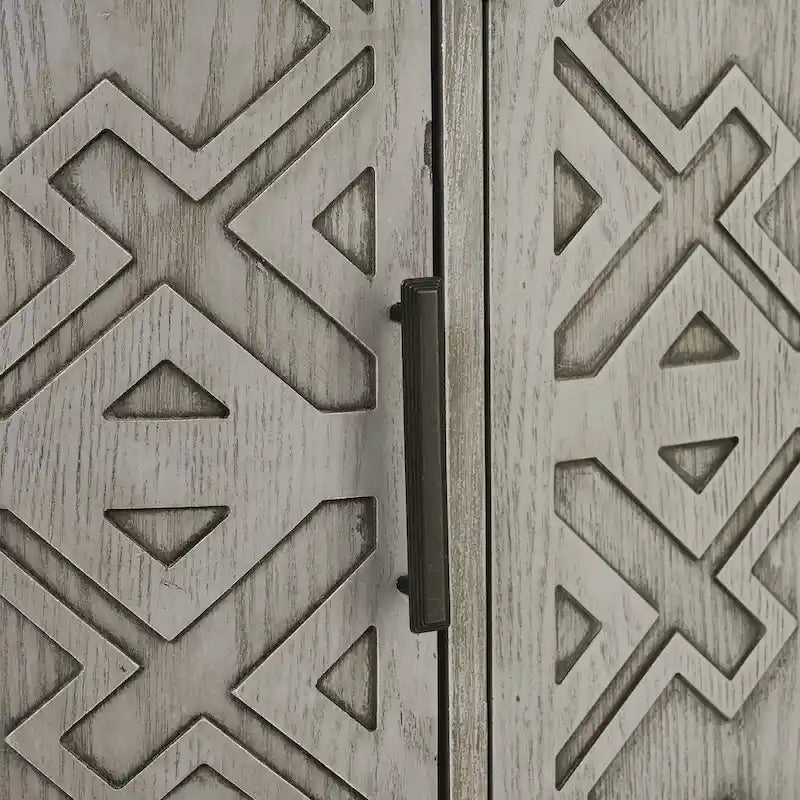 Armoire de rangement de 33,50 po de hauteur avec portes à motif antique