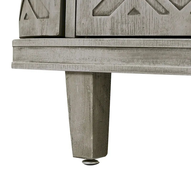 Armoire de rangement de 33,50 po de hauteur avec portes à motif antique