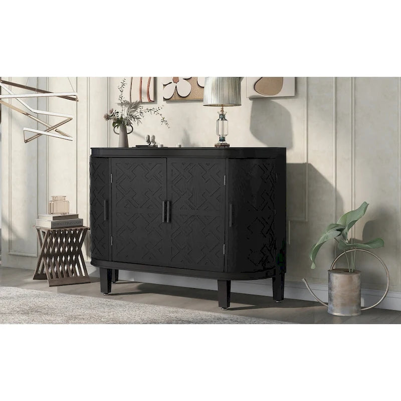 Armoire de rangement de 33,50 po de hauteur avec portes à motif antique