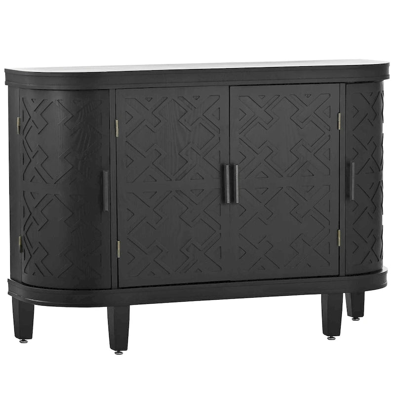 Armoire de rangement de 33,50 po de hauteur avec portes à motif antique