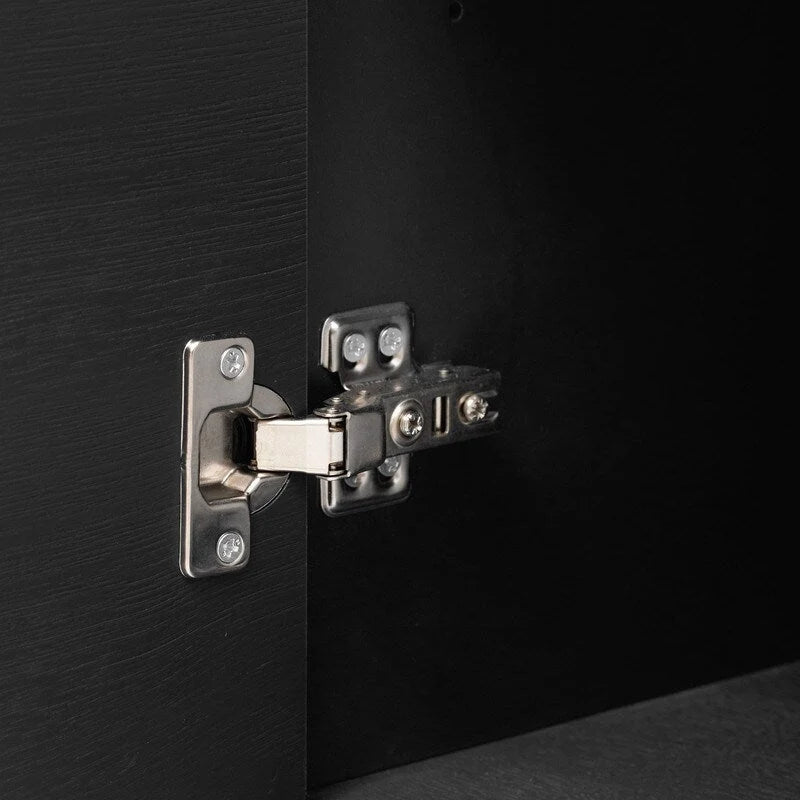 Buffet de luxe à 4 portes avec étagères réglables et pieds en métal