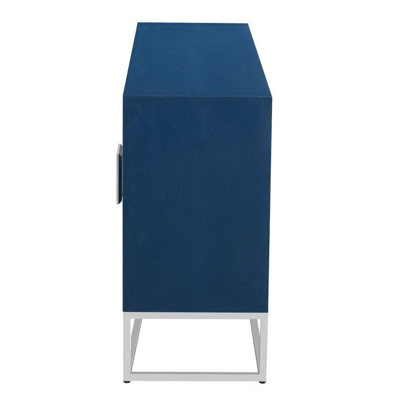 Buffet de luxe à 4 portes avec étagères réglables et pieds en métal