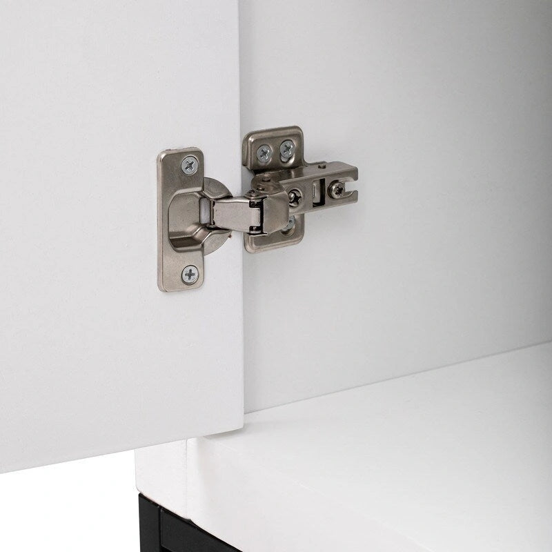 Buffet de luxe à 4 portes avec étagères réglables et pieds en métal