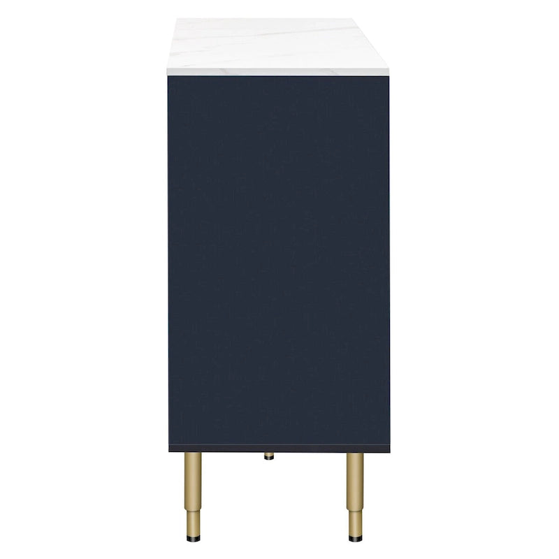 Bahut moderne avec pieds et poignées en métal - 60L x 16P x 36H