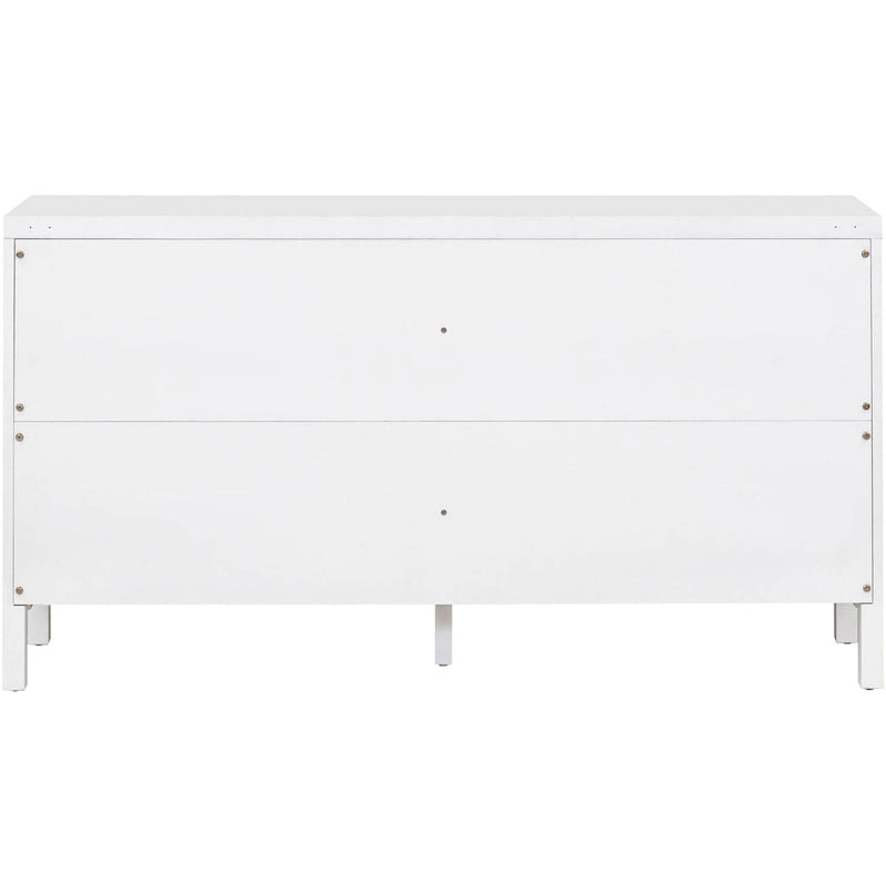 Buffet avec porte en rotin synthétique et poignées en métal – 120L x 30P x 80H cm