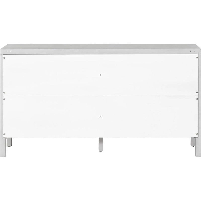 Buffet avec porte en rotin synthétique et poignées en métal – 120L x 30P x 80H cm