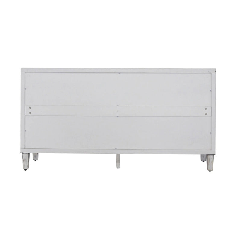 Buffet bas en bois 4 portes effet bois blanchi