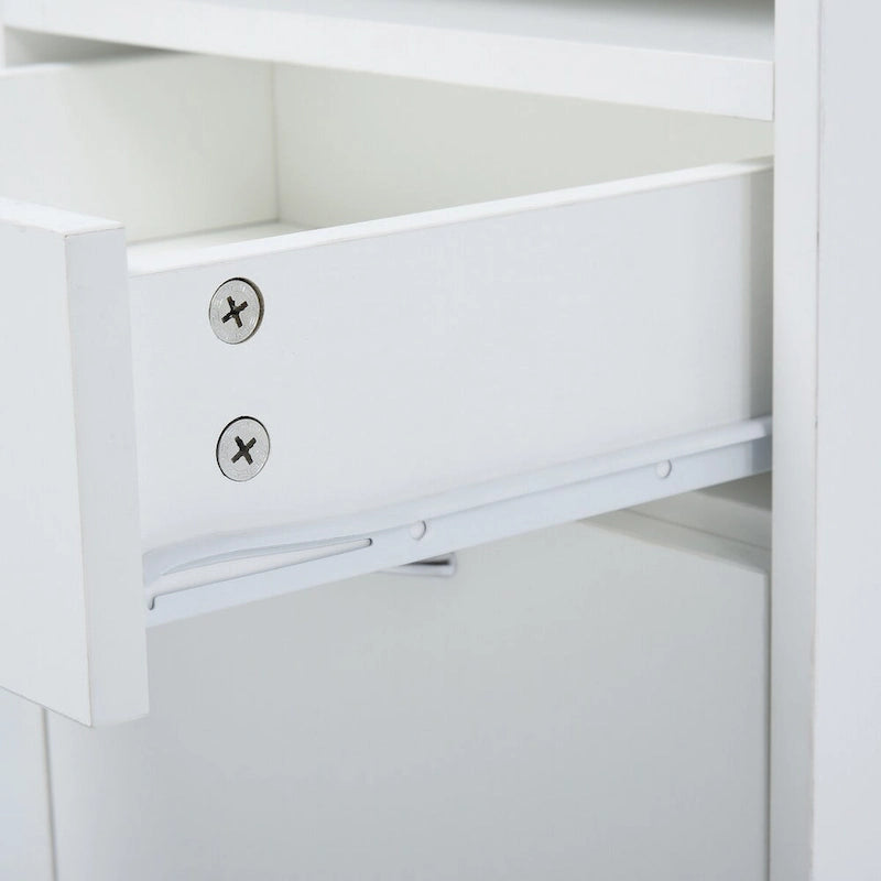 Meuble de rangement mobile moderne avec 1 étagère, 1 tiroir et 1 placard, support d'imprimante avec roulettes