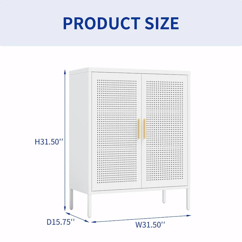 Armoire de rangement en acier verrouillable avec 2 portes grillagées et étagères réglables