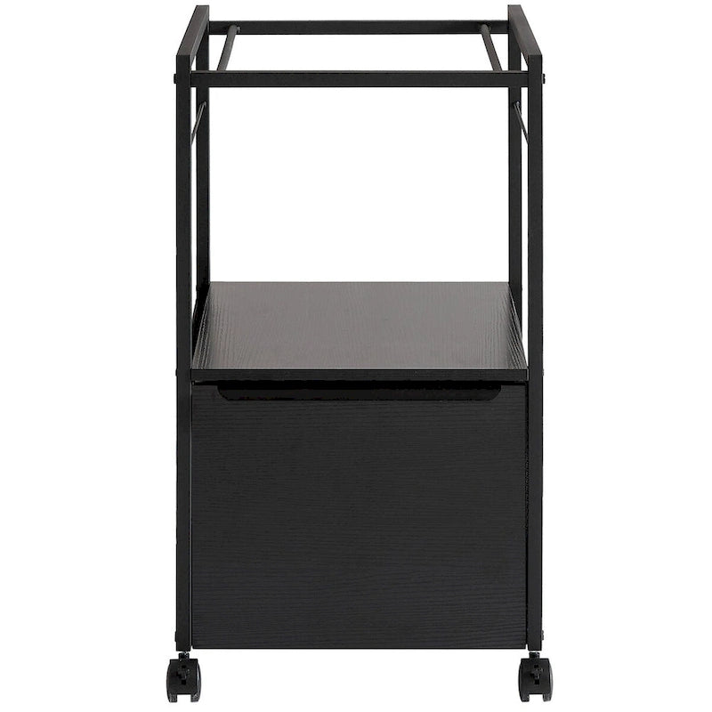 Classeur vertical mobile avec porte-documents, support d'imprimante avec étagère de rangement ouverte, convient aux formats A4 ou lettre pour bureau à domicile