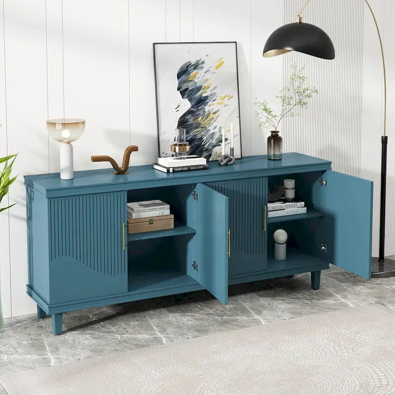 Armoire de rangement à 4 portes pour salon, cuisine et chambre