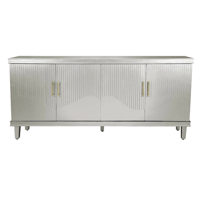 70.07Grand Cabinet à 4 Portes, Idéal pour le Salon, la Cuisine, la Chambre et le Couloir (Champagne)