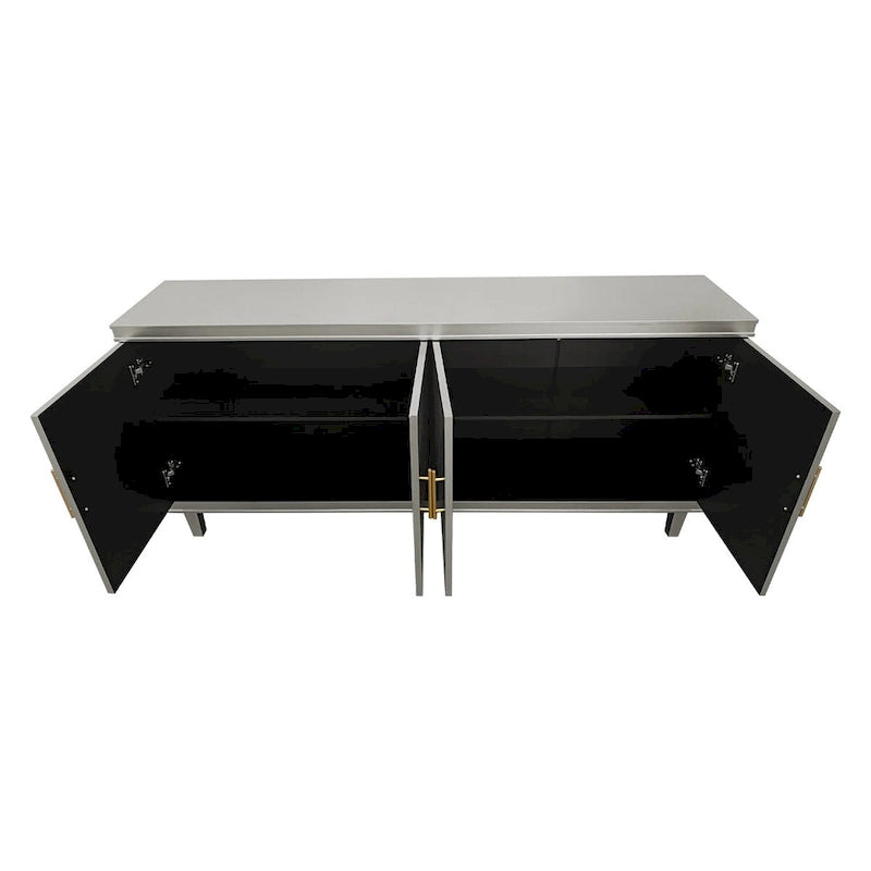 70.07Grand Cabinet à 4 Portes, Idéal pour le Salon, la Cuisine, la Chambre et le Couloir (Champagne)