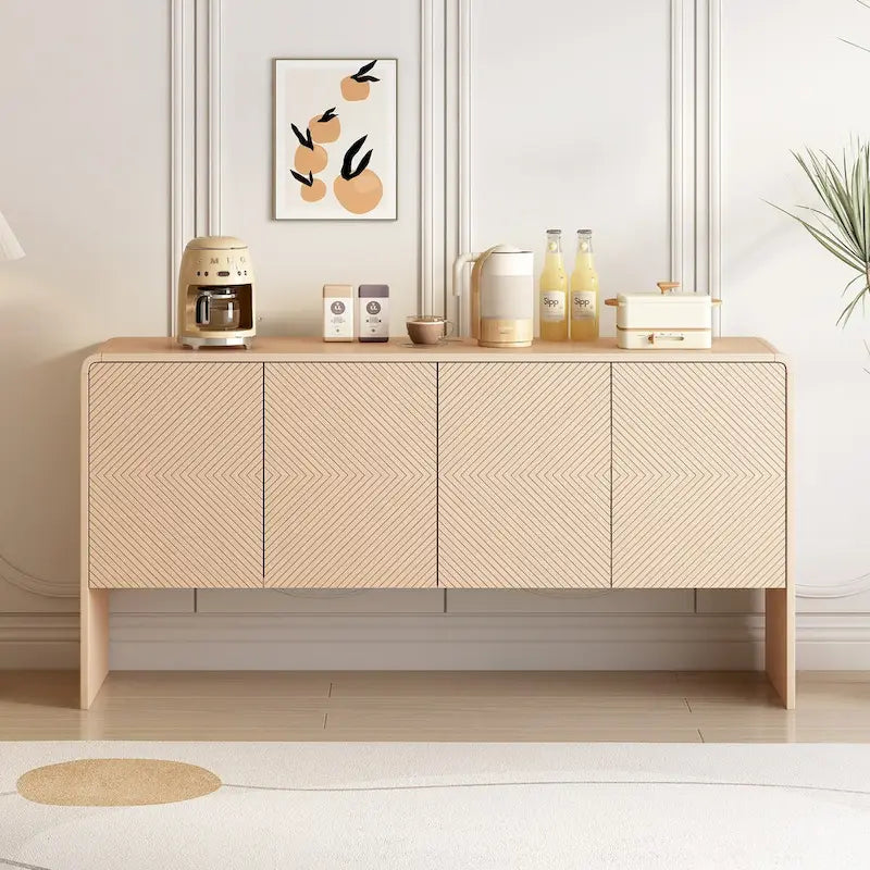 Grand buffet de 152 cm avec 4 portes, style minimaliste