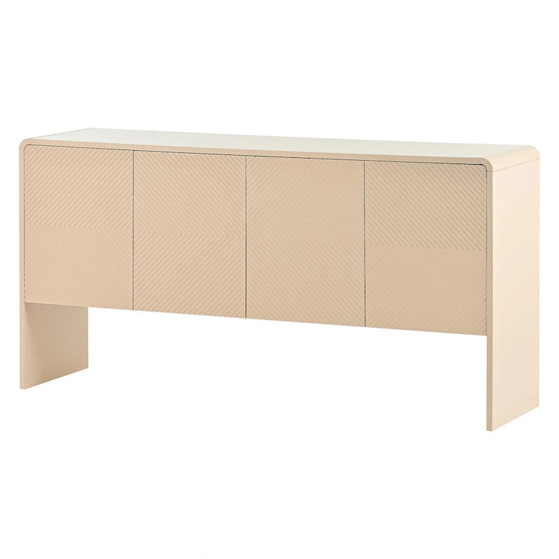 Grand buffet de 152 cm avec 4 portes, style minimaliste
