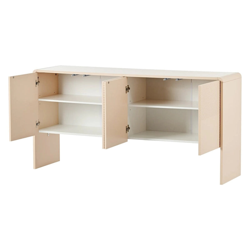 Grand buffet de 152 cm avec 4 portes, style minimaliste