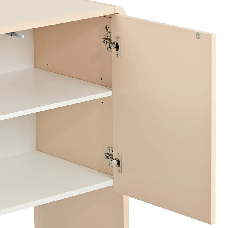 Grand buffet de 152 cm avec 4 portes, style minimaliste