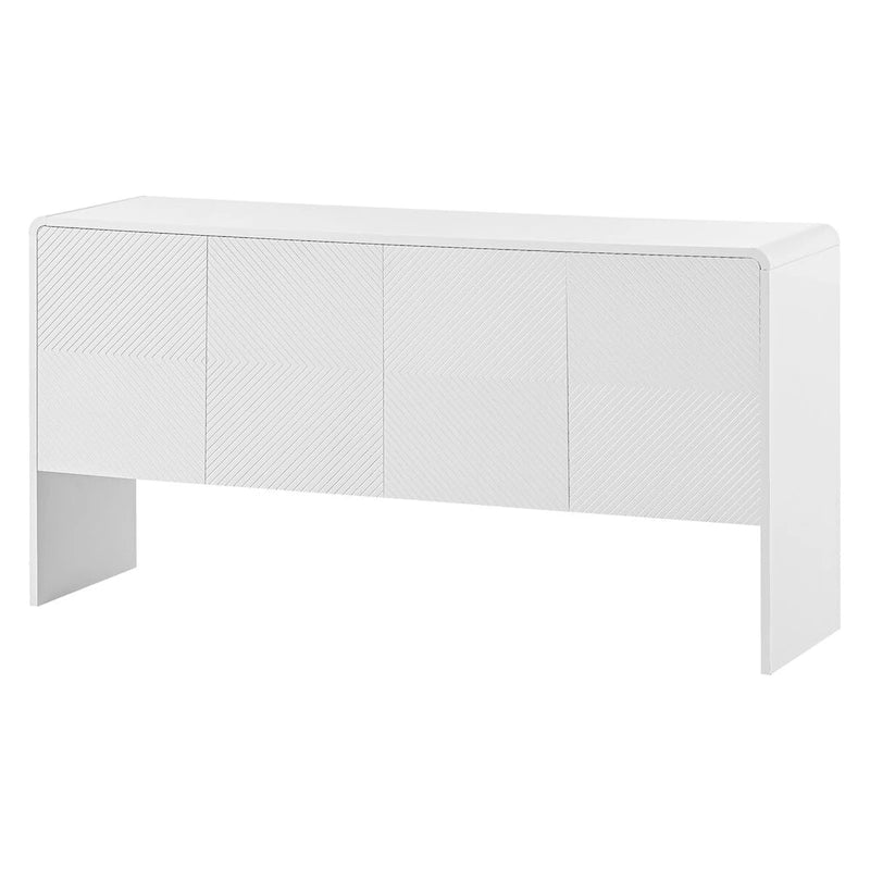 Grand buffet de 152 cm avec 4 portes, style minimaliste