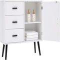 Meuble de rangement avec porte en rotin et 3 tiroirs - 30P x 80L x 78H cm