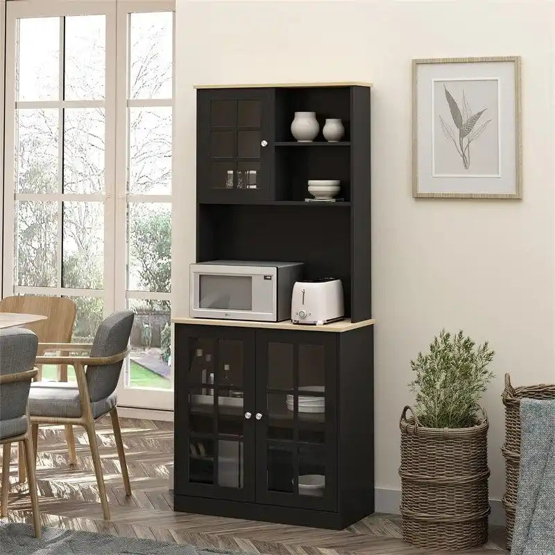 Buffet de cuisine avec huche, garde-manger - 14,5P x 31,5L x 72H