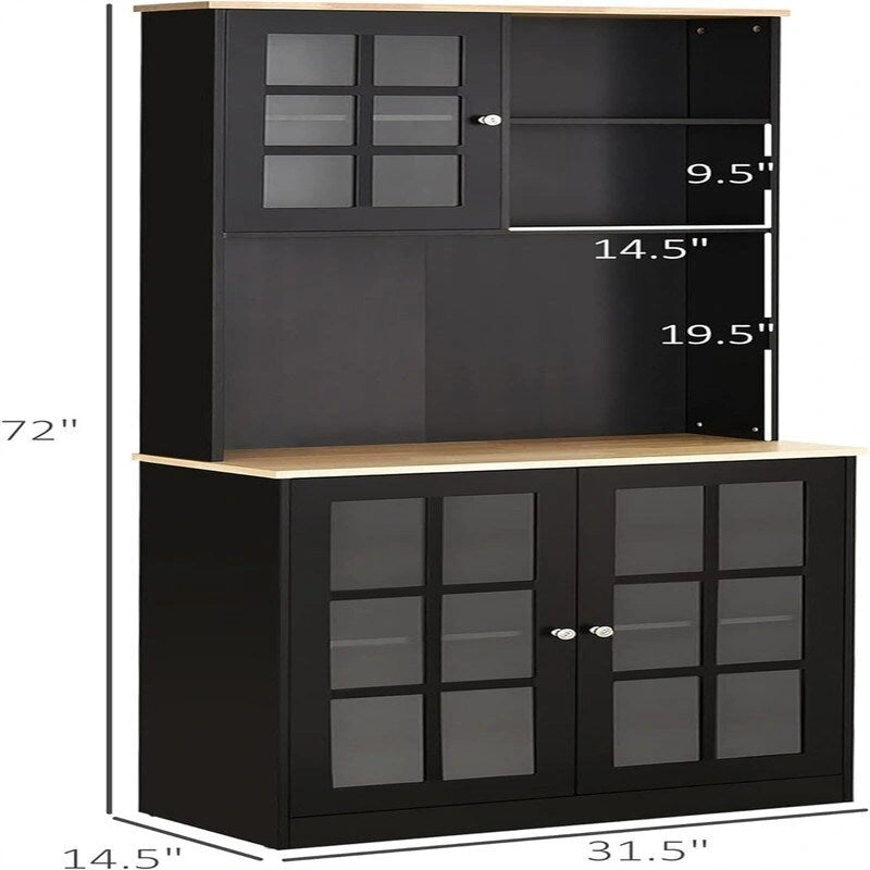 Buffet de cuisine avec huche, garde-manger - 14,5P x 31,5L x 72H