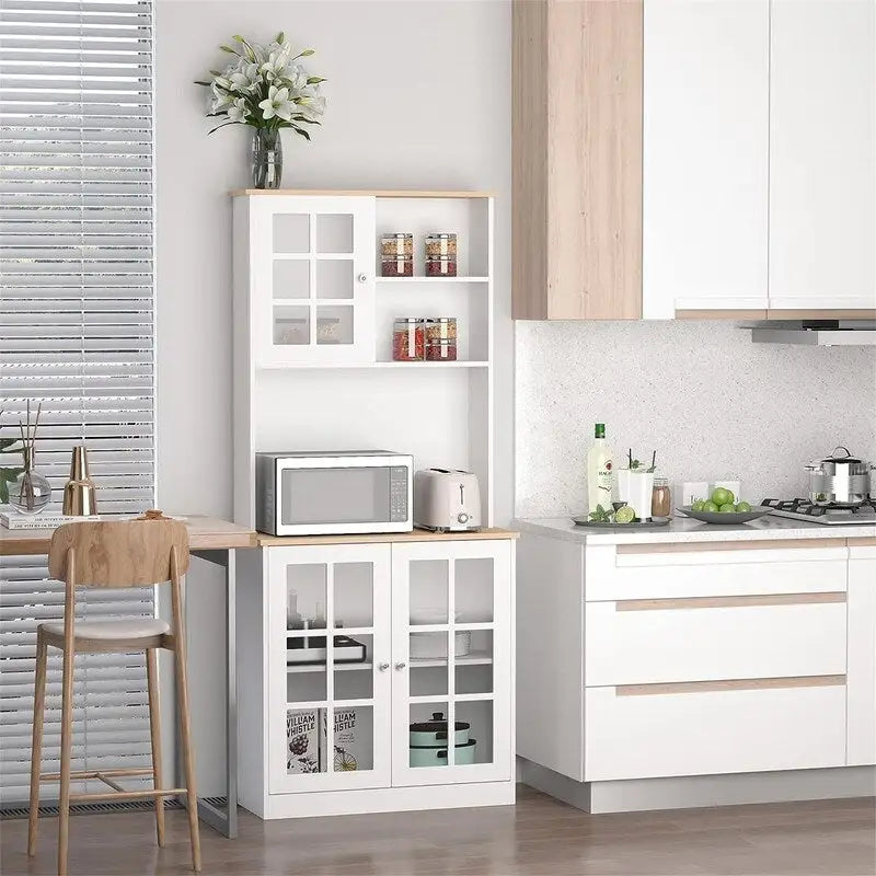 Buffet de cuisine avec huche, garde-manger - 14,5P x 31,5L x 72H