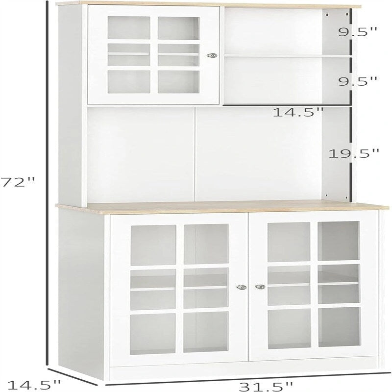 Buffet de cuisine avec huche, garde-manger - 14,5P x 31,5L x 72H