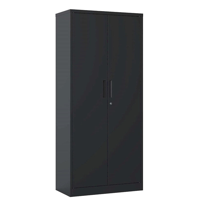 Armoire de rangement de garage en métal avec portes et 4 étagères réglables