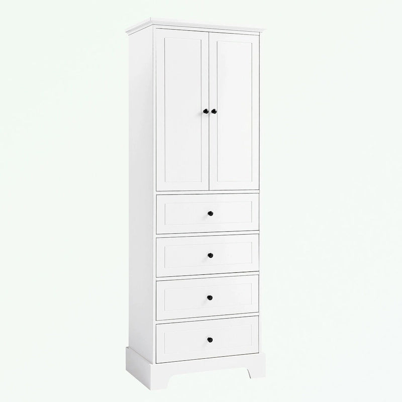 Meuble de Rangement de Salle de Bain avec 2 Portes et 4 Tiroirs