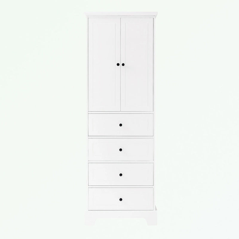 Meuble de Rangement de Salle de Bain avec 2 Portes et 4 Tiroirs