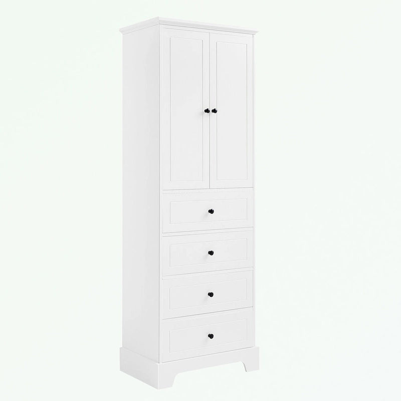 Meuble de Rangement de Salle de Bain avec 2 Portes et 4 Tiroirs