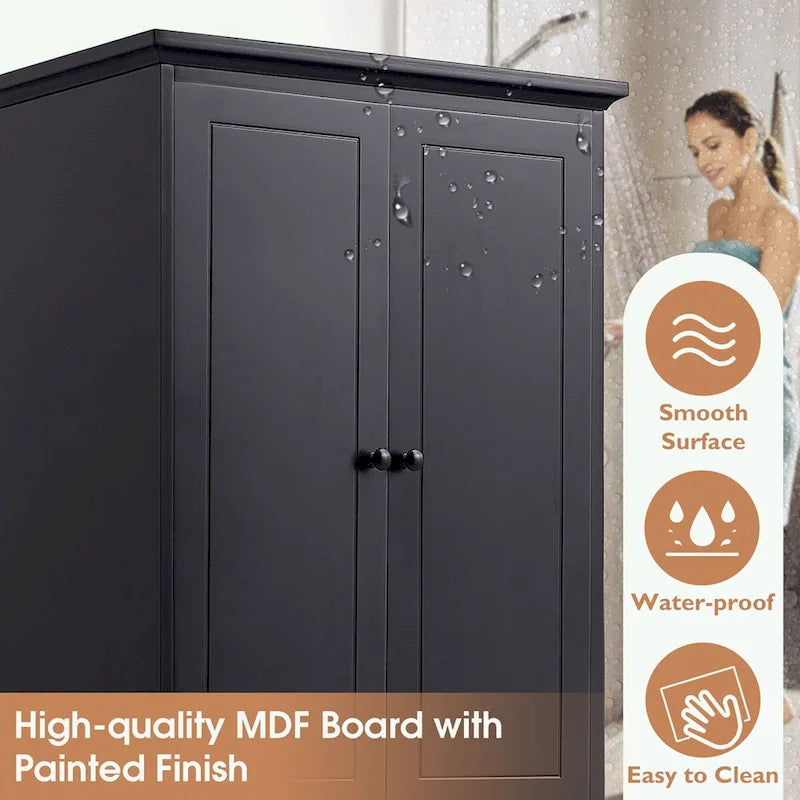 Meuble de Rangement de Salle de Bain avec 2 Portes et 4 Tiroirs