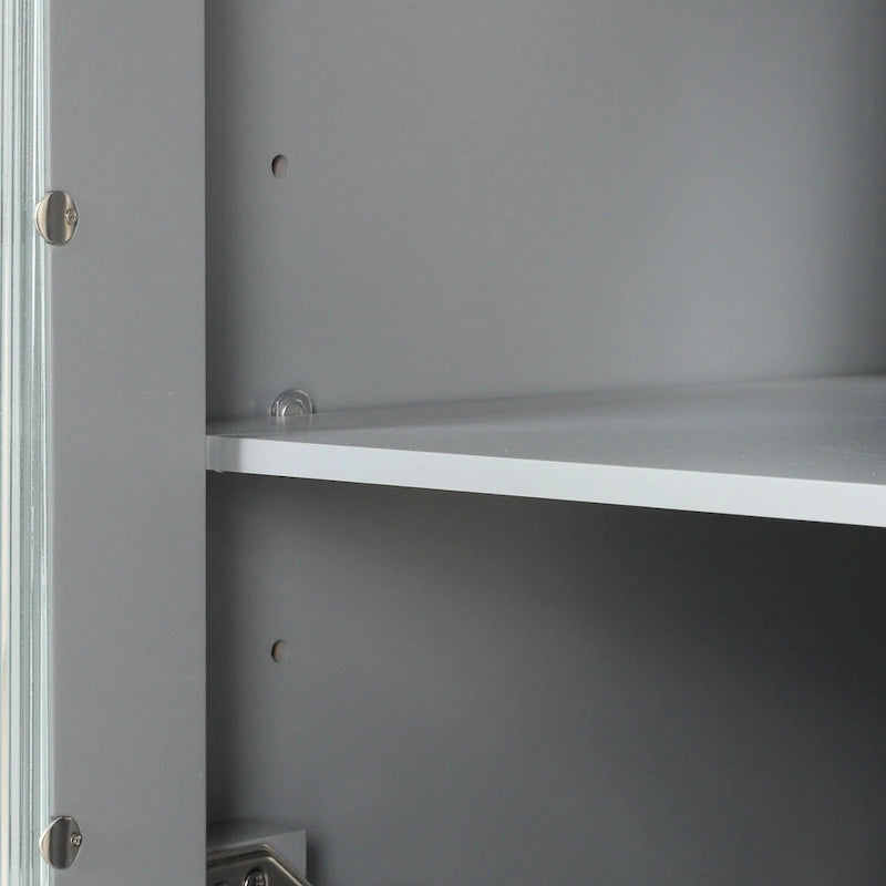 Meuble-lavabo de salle de bain avec vasque en céramique, deux tiroirs et porte de rangement