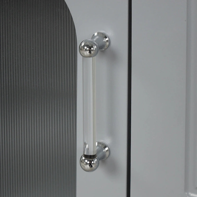 Meuble-lavabo de salle de bain avec vasque en céramique, deux tiroirs et porte de rangement