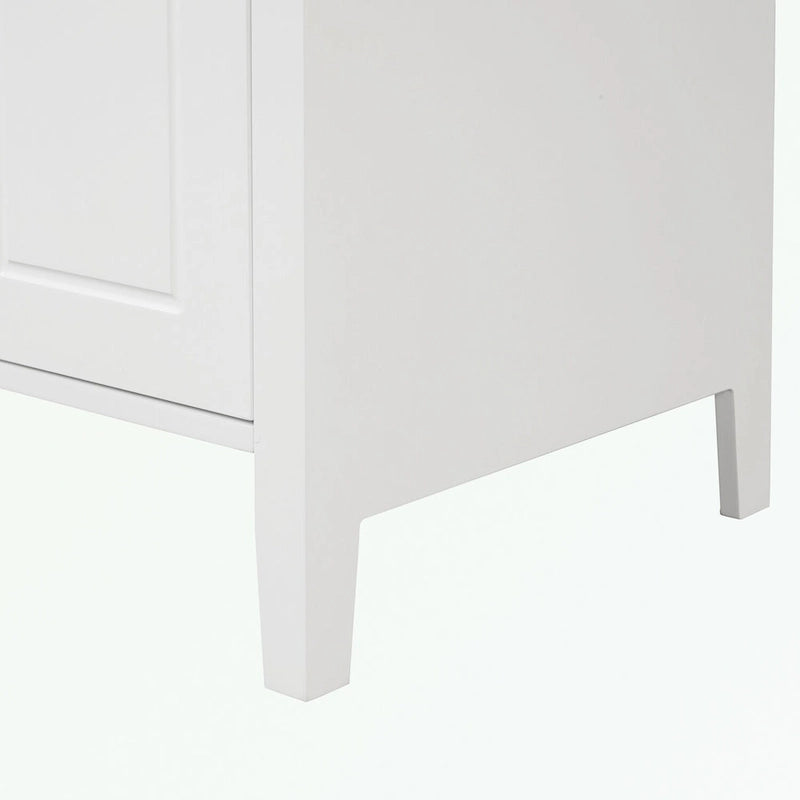 Meuble-lavabo de salle de bain avec vasque en céramique, deux tiroirs et porte de rangement