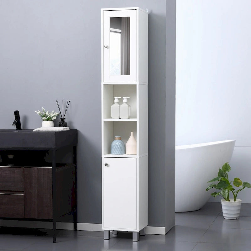 Meuble de rangement haut de salle de bain avec miroir