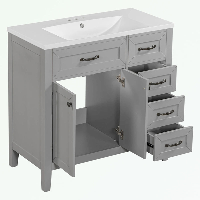 Meuble-lavabo avec tiroirs et évier intégré