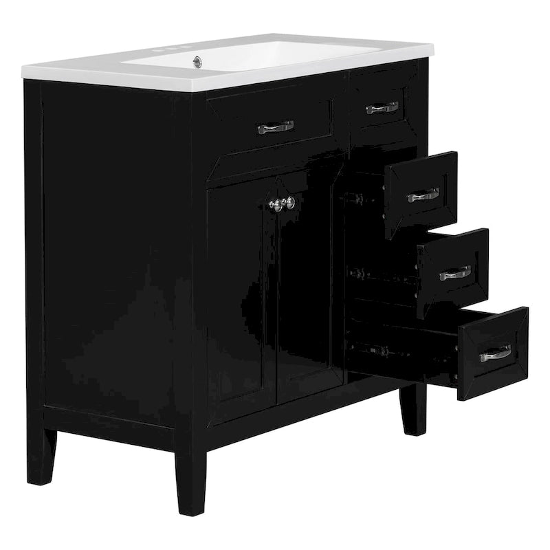 Meuble-lavabo avec tiroirs et évier intégré