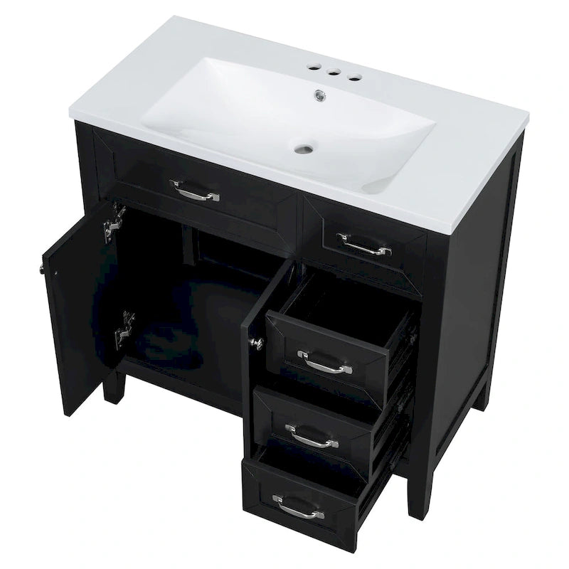Meuble-lavabo avec tiroirs et évier intégré