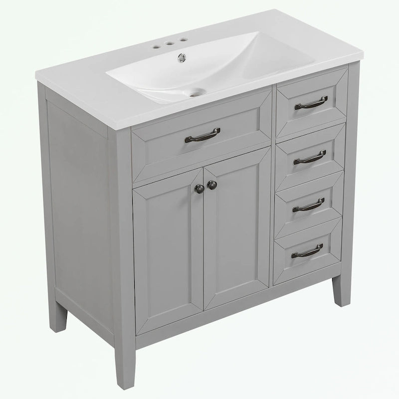 Meuble-lavabo avec tiroirs et évier intégré