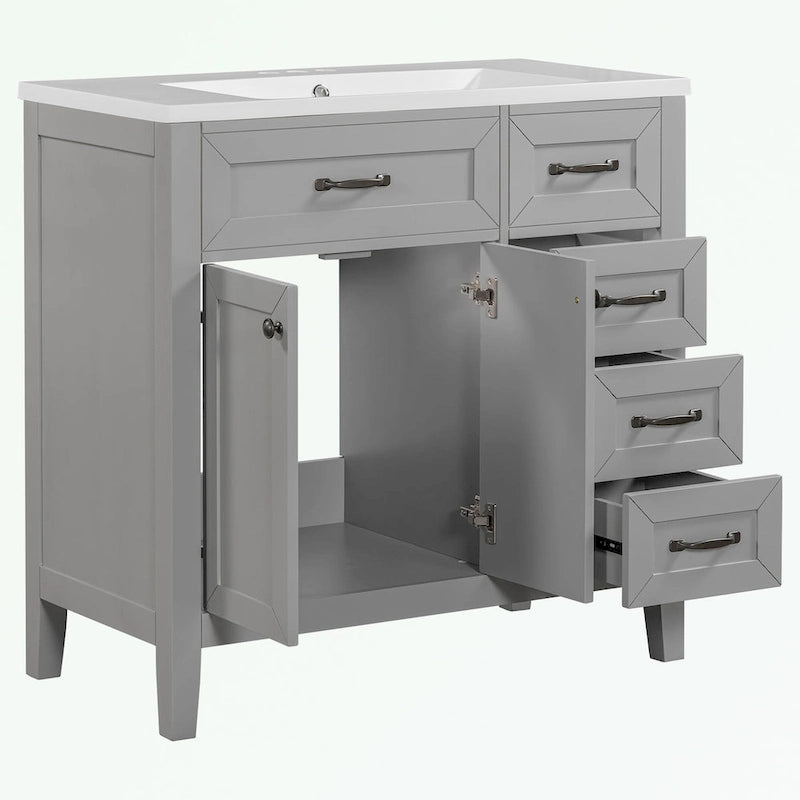 Meuble-lavabo avec tiroirs et évier intégré