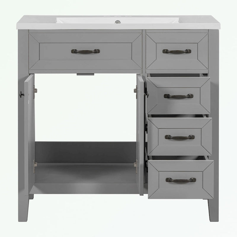 Meuble-lavabo avec tiroirs et évier intégré