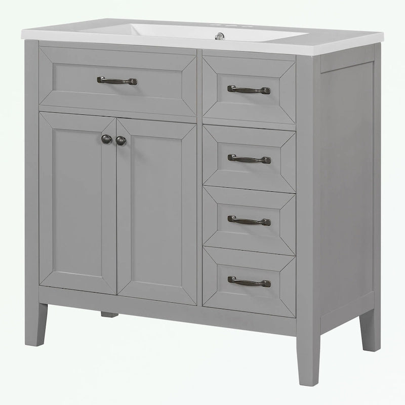 Meuble-lavabo avec tiroirs et évier intégré