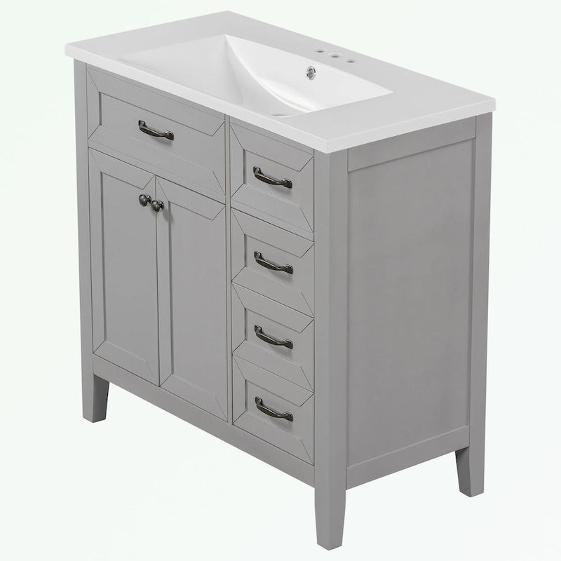 Meuble-lavabo avec tiroirs et évier intégré