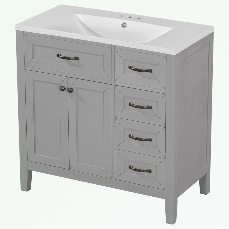 Meuble-lavabo avec tiroirs et évier intégré