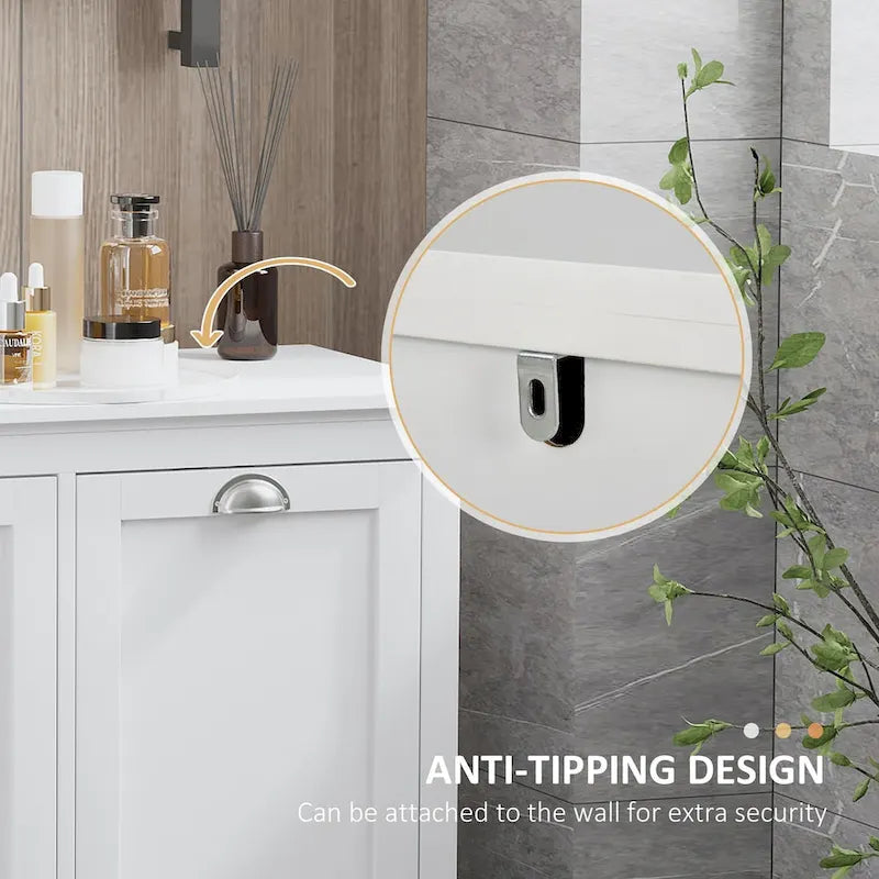 Meuble de salle de bain moderne avec trieur de linge inclinable